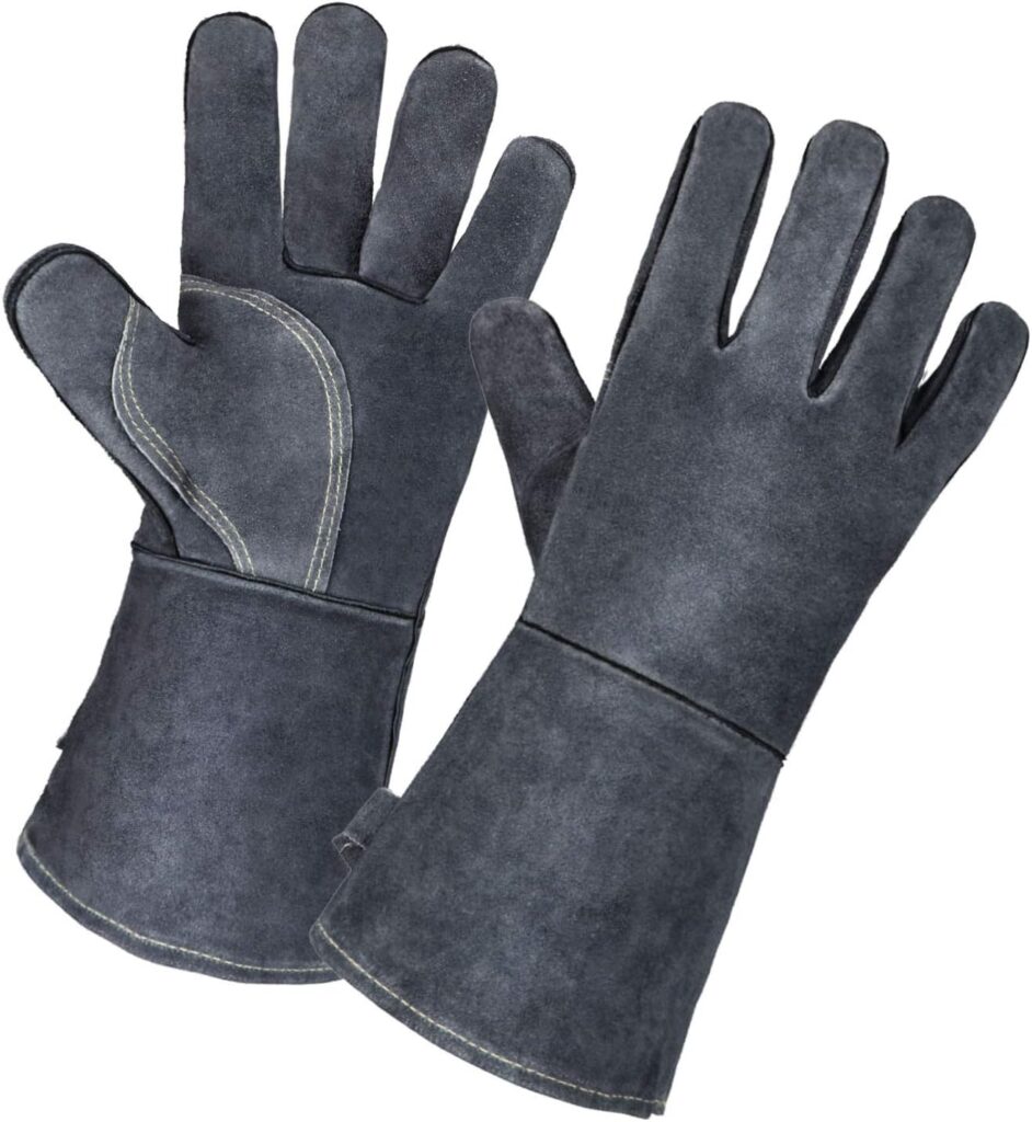 OZERO 932°F Leather Heat Resistant Forge Welding Gloves