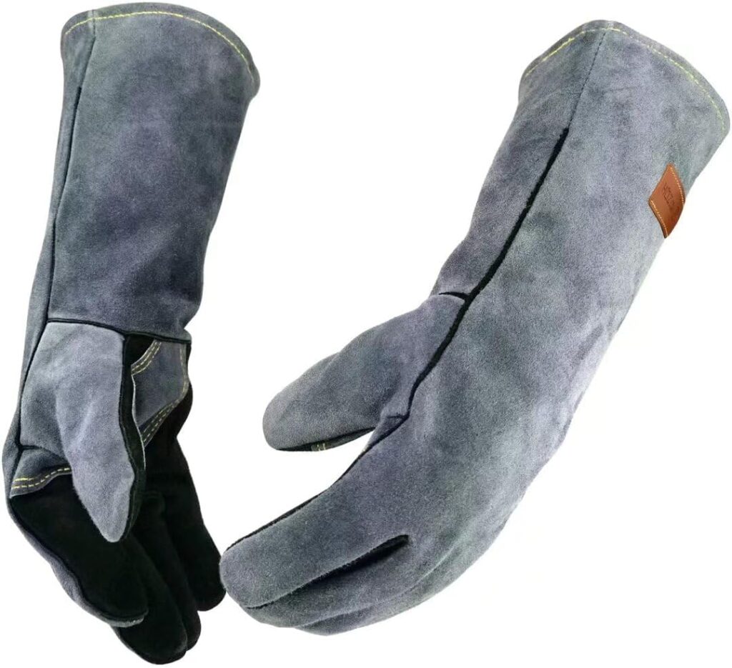 WZQH 16 Inches, 932°F, Leather Forge Welding Gloves